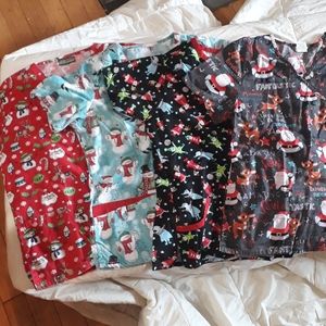 Scrub tops bundle-4 Christmas themed